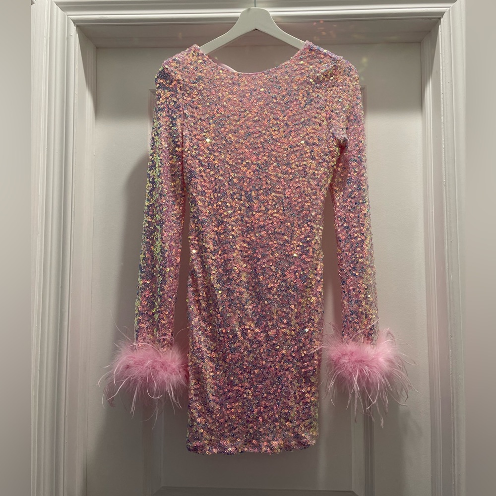 Sheri Sequin Mini dress pink